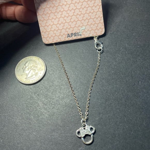 Disney April Mickey Mouse Necklace in silver tones NWT - Picture 2 of 2